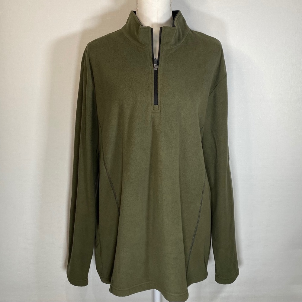 Ahead Army Green Fleece 1/3 Zip Pullover Sweater